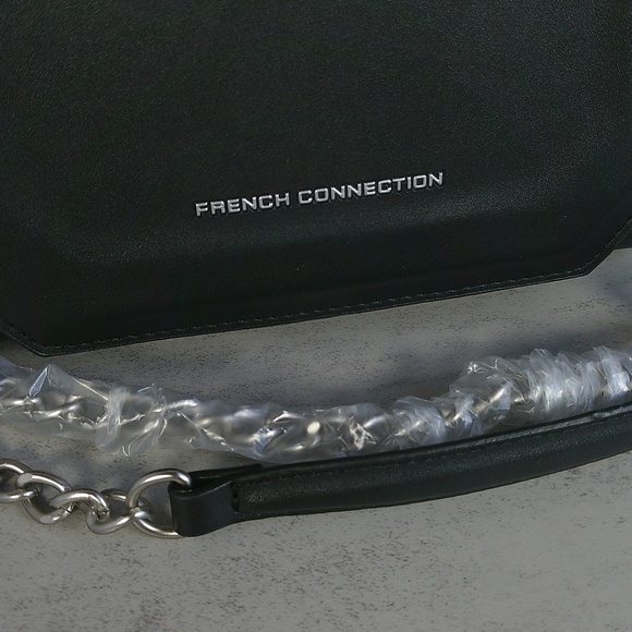 French Connection Darcy Crossbody Black NWT 2 Way Shoulder Bag Purse - Picture 7 of 8